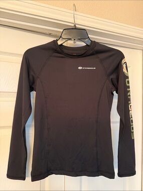 Black Long-Sleeve Swim Top/rash guard with Branded Sleeve